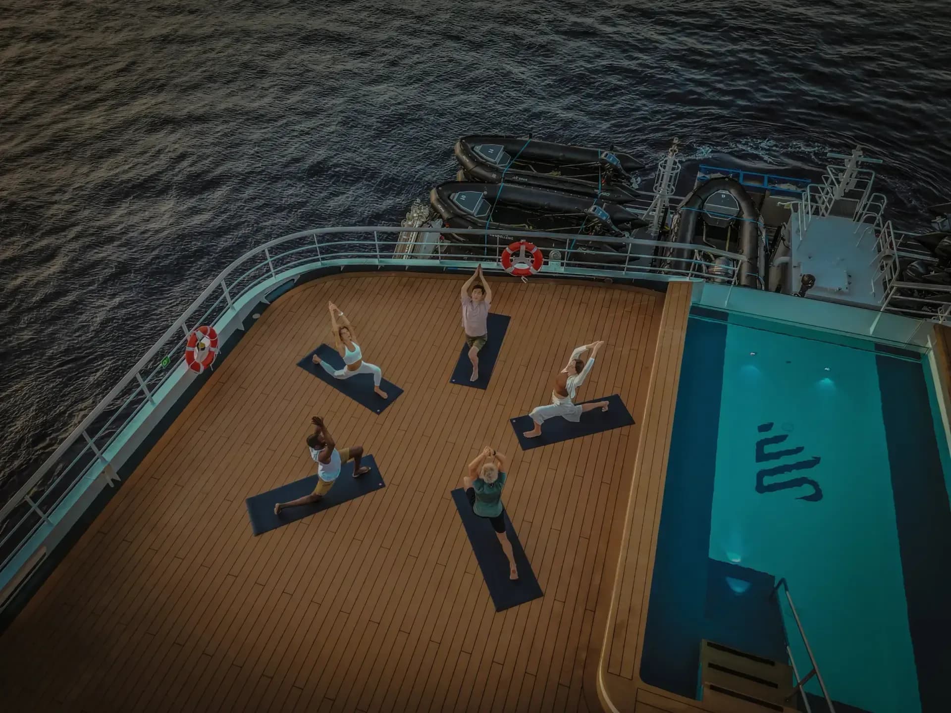 Swan Hellenic luxury cruise expedition Ship pool deck