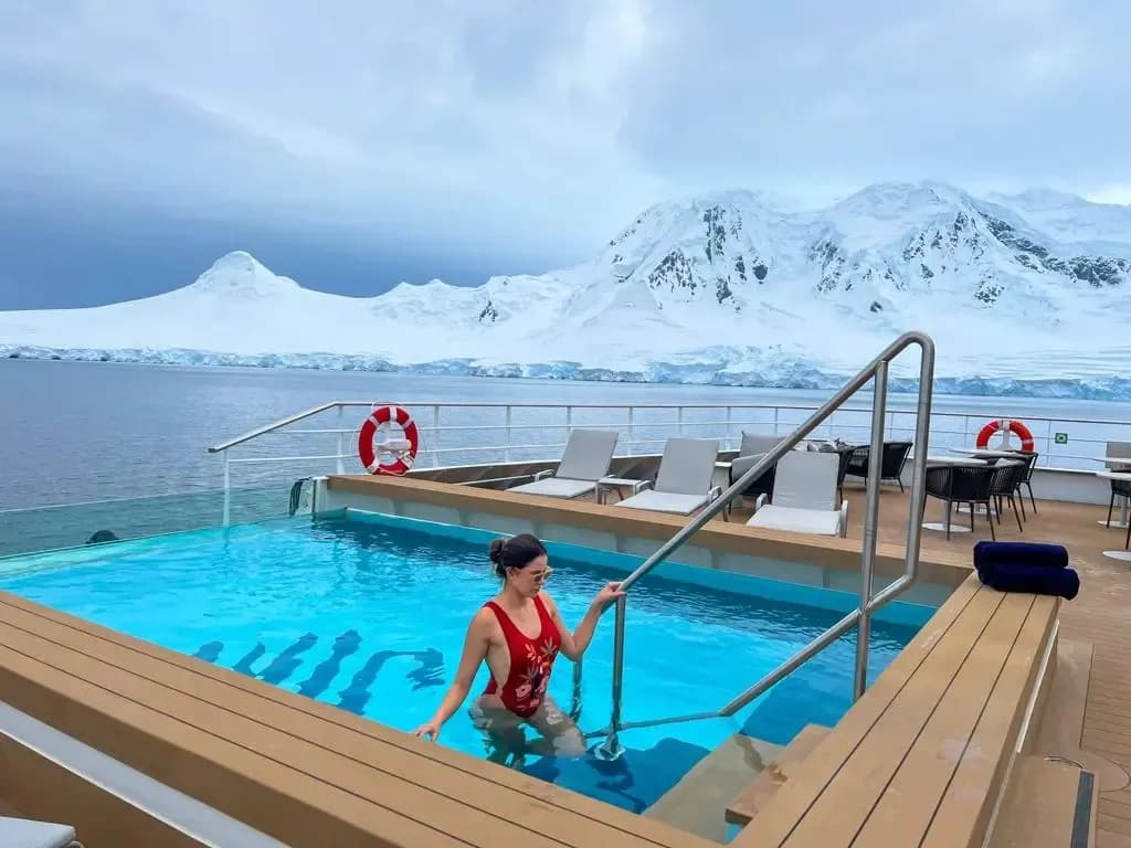 Swan Hellenic Pool Deck - Antarctica luxury cruise expedition 