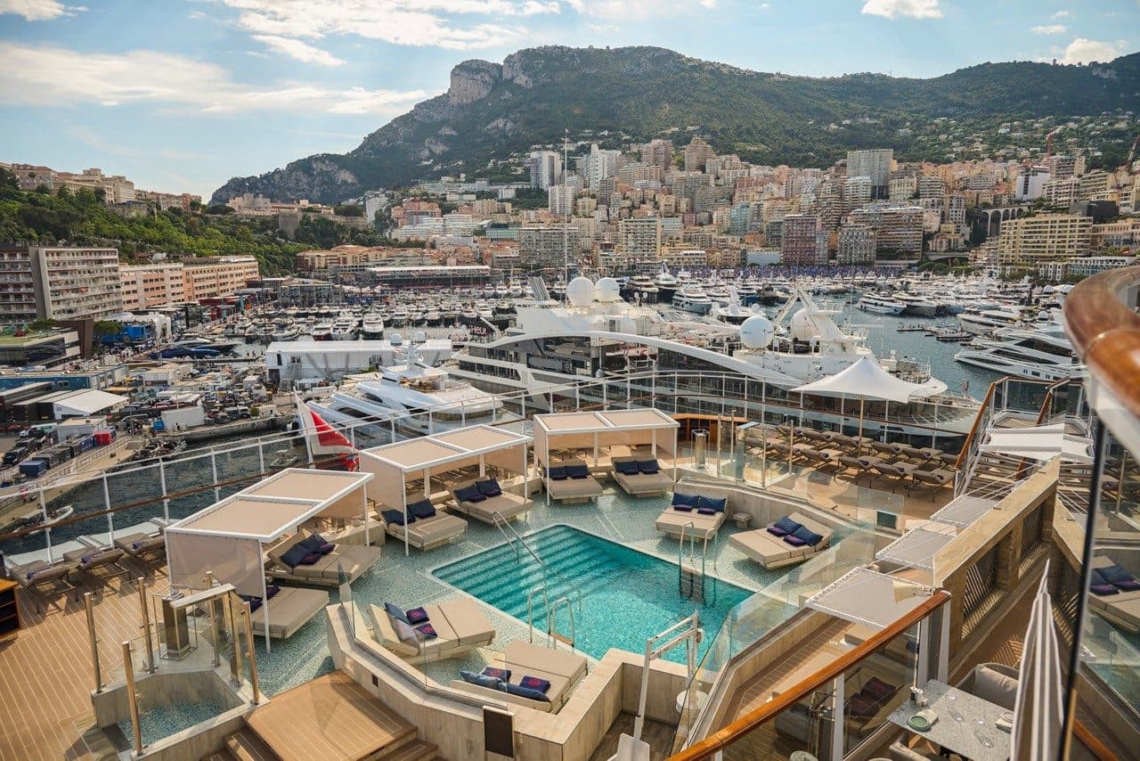 Explora journeys yacht at the Monaco grandprix race weekend