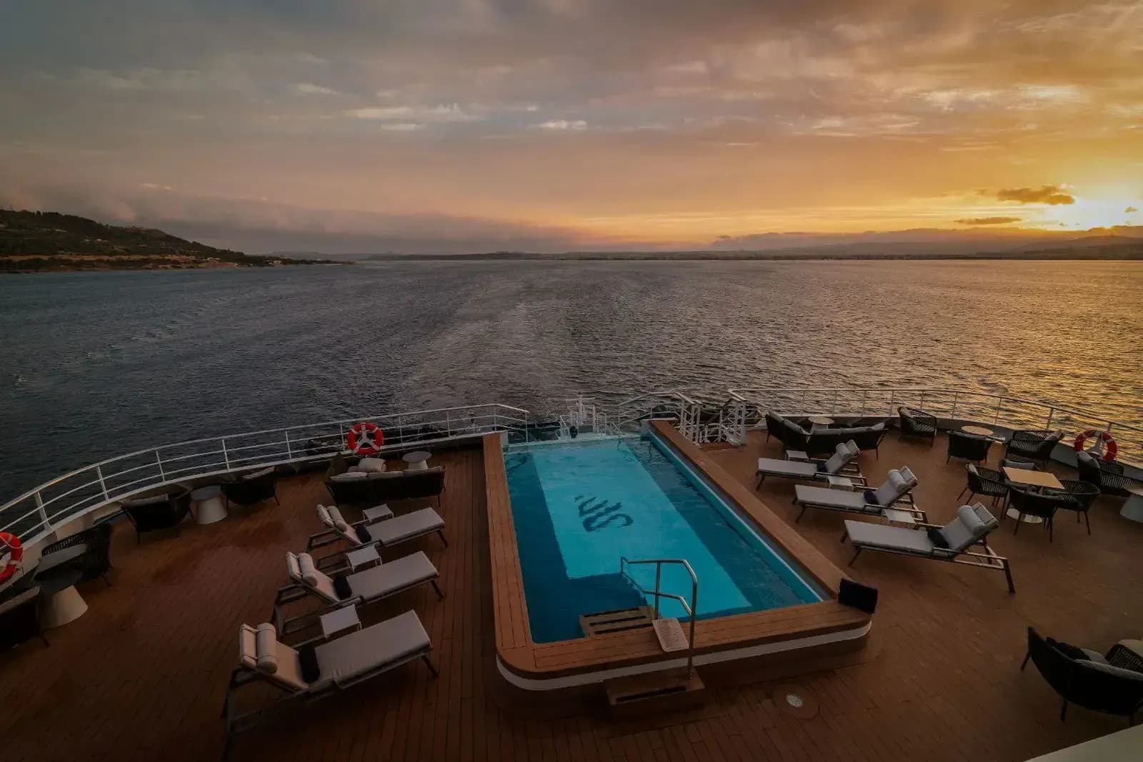 Swan Hellenic luxury cruise expedition Ship pool deck