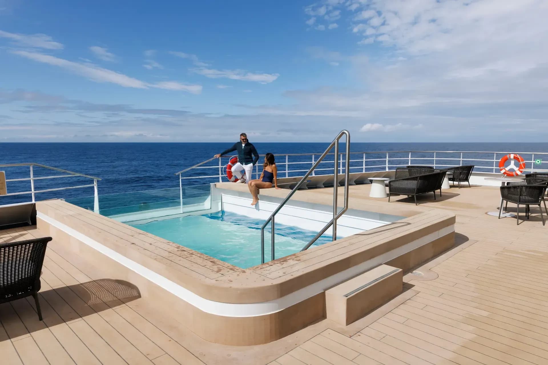 Swan Hellenic luxury cruise expedition Ship pool deck
