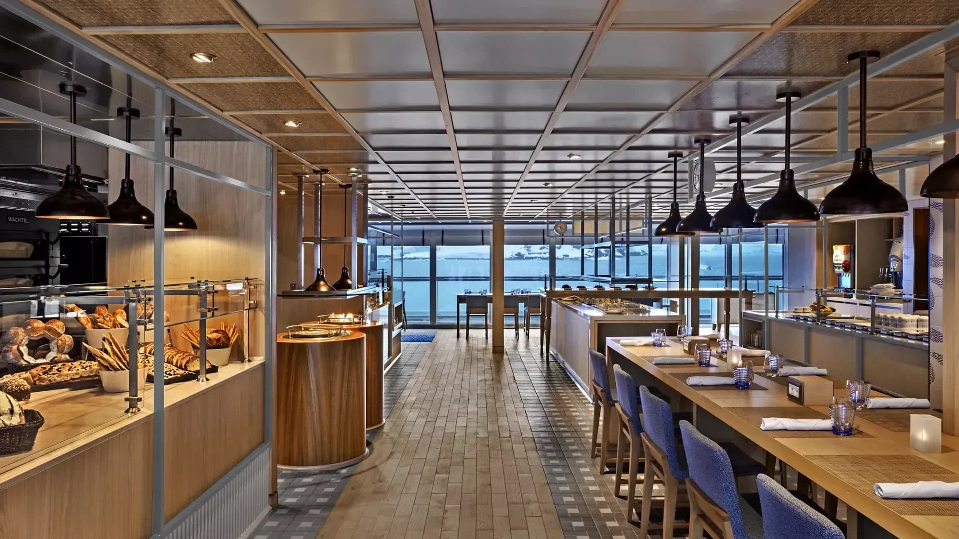World Cafe bakery aboard Viking Octantis