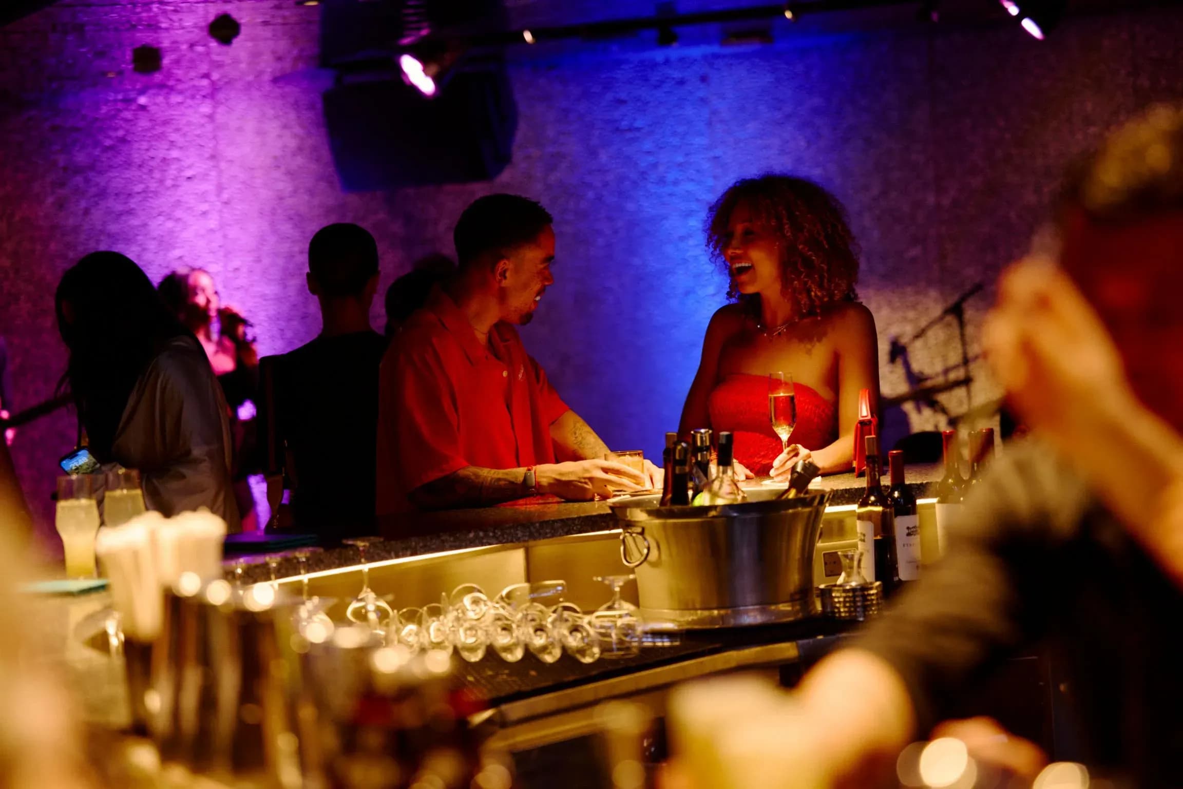 Virgin voyage  on the rock bar and lounge