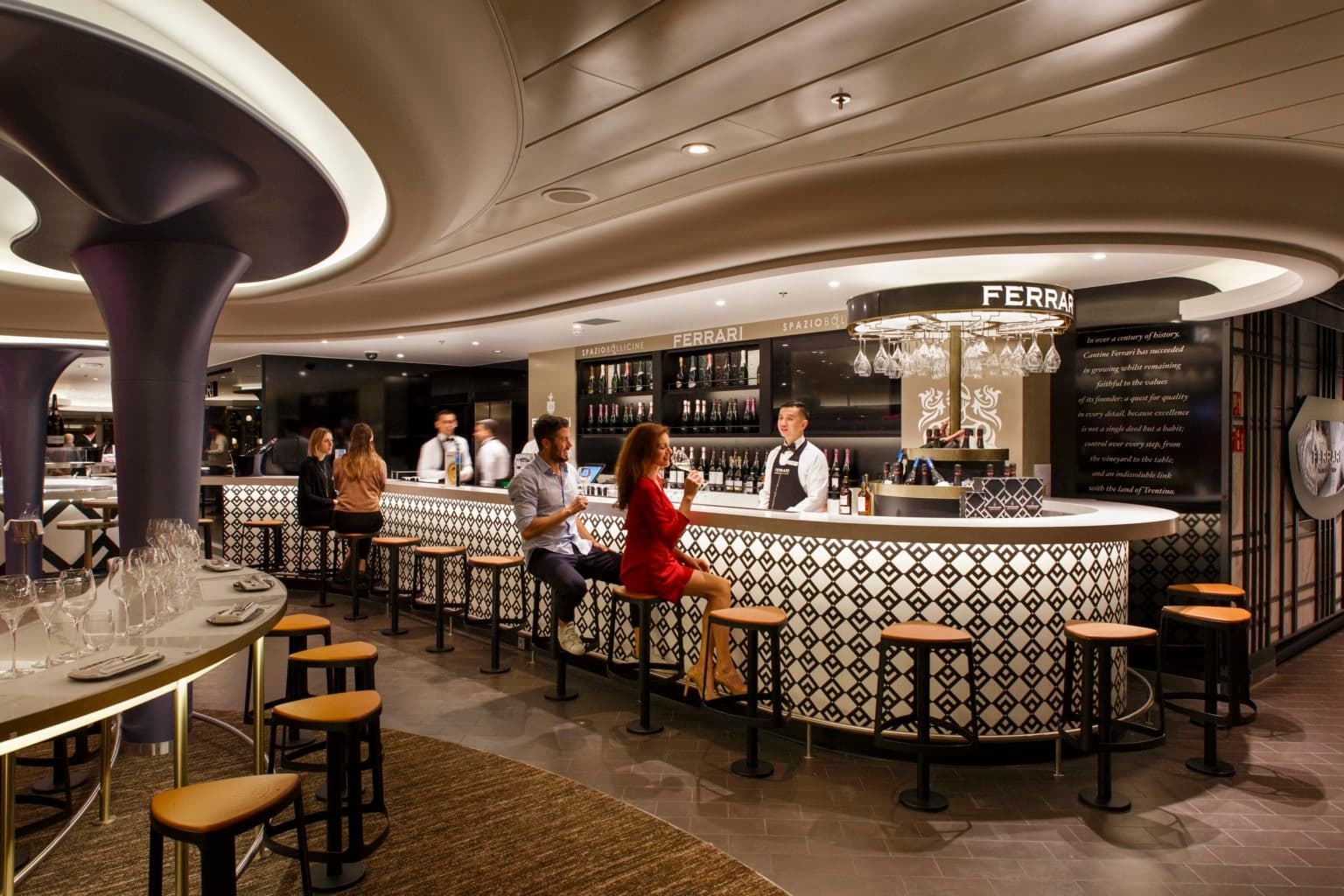 costa smeralda cruise ship - Ferrari Spazio Bollicine wine bar