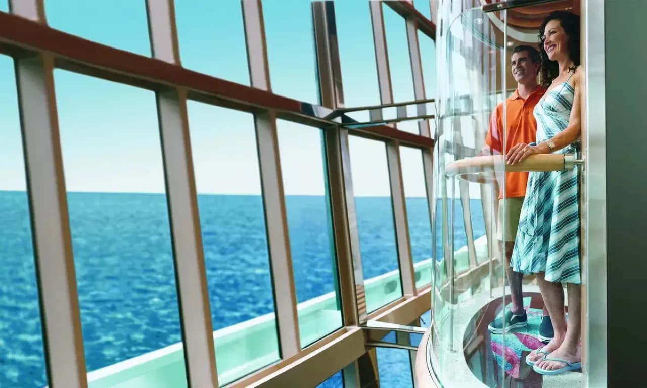 Radiance of the Seas, Glass sea-facing elevators