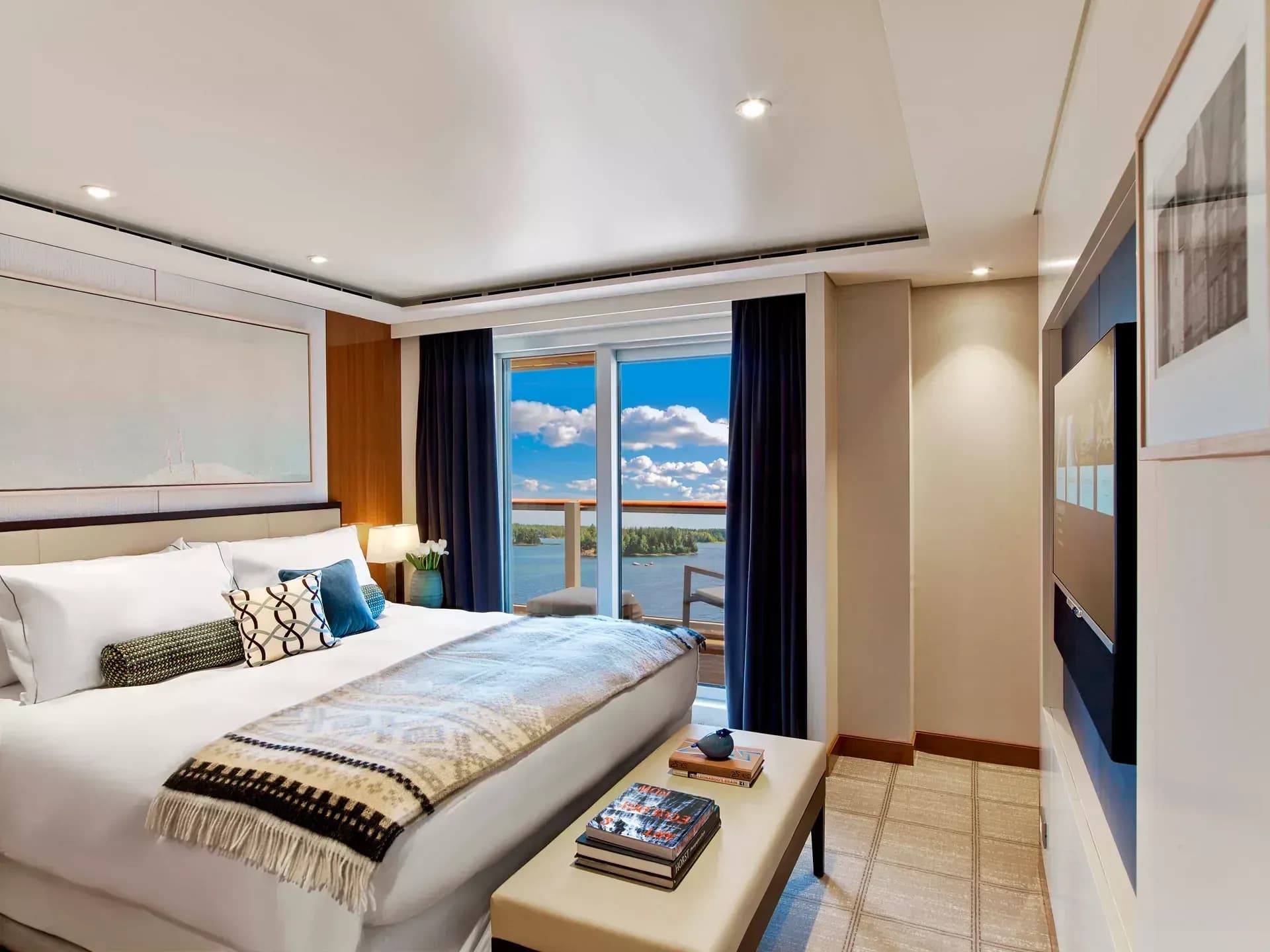 Viking Ocean Cruises Owner's Suite bedroom aboard Viking Star